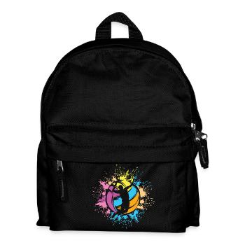 Volleyball Farbexplosion Spieler Beachvolleyball - Kinder Rucksack - Schwarz - Vorne