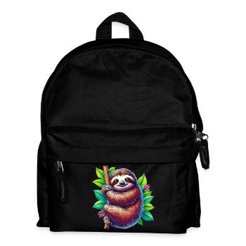 Faultier - Kinder Rucksack - Schwarz - Vorne