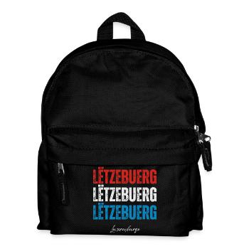 Flagge von Luxemburg, Luxemburger Stolz - Kinder Rucksack - Schwarz - Vorne
