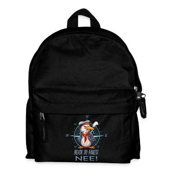 Bevor du fragst, Nee - Kinder Rucksack - Schwarz - Vorne