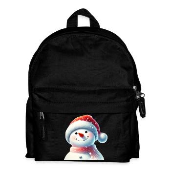 Charmanter Schneemann in Winterkleidung - Kinder Rucksack - Schwarz - Vorne