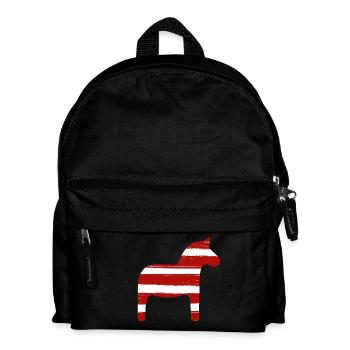 Dalapferd Streifen Weihnachten Skandinavien Deko - Kinder Rucksack - Schwarz - Vorne