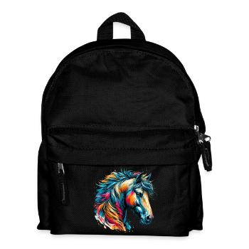 Pferd - Kinder Rucksack - Schwarz - Vorne