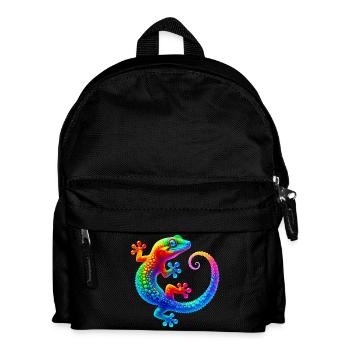 Gecko - Kinder Rucksack - Schwarz - Vorne