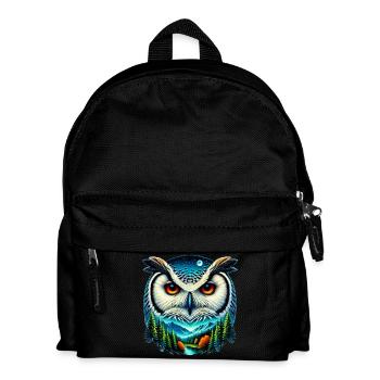 Eule - Kinder Rucksack - Schwarz - Vorne