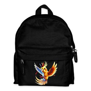 Nymphensittich macht Party - Kinder Rucksack - Schwarz - Vorne
