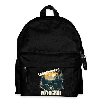 Landschafts Fotograf - Kinder Rucksack - Schwarz - Vorne