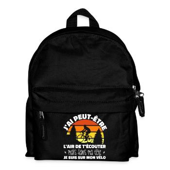 Radfahren In meinem Kopf Ich bin auf meinem Fahrrad Humor - Kinder Rucksack - Schwarz - Vorne