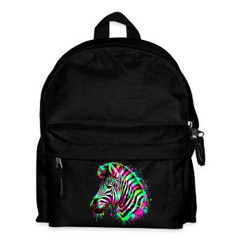 Zebra - Kinder Rucksack - Schwarz - Vorne