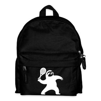 Faultier Silhouette Tennis Aufschlag - Kinder Rucksack - Schwarz - Vorne