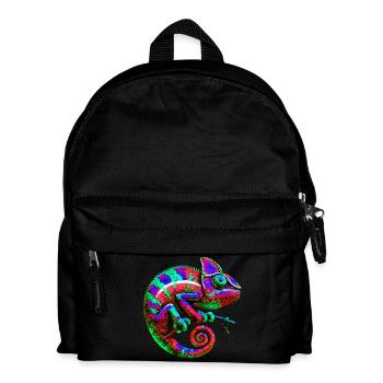 Chamäleon - Kinder Rucksack - Schwarz - Vorne