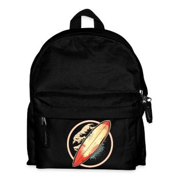Surfbrett Grafik - Kinder Rucksack - Schwarz - Vorne