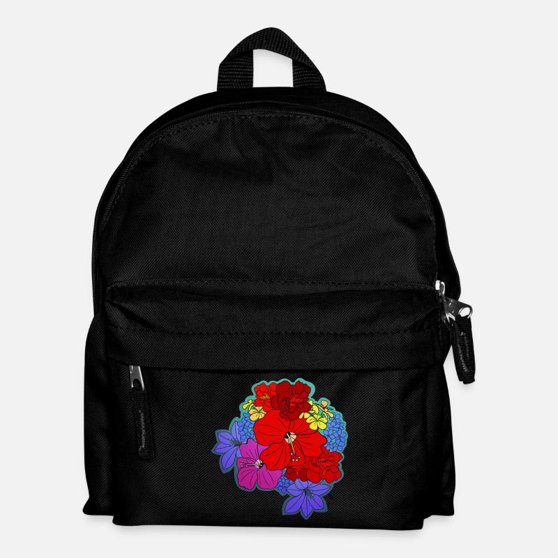 Blütenmeer farbig - Kinder Rucksack - Schwarz