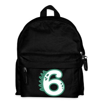 Zahl 6 - Kinder Rucksack - Schwarz - Vorne