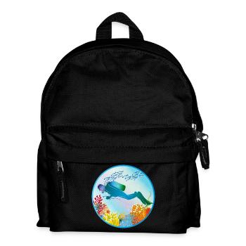 Divers in the colorful coral reef - Kids' Backpack - black - Front