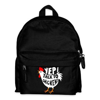 Ja, ich spreche mit Hühnern - Kinder Rucksack - Schwarz - Vorne