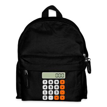 Calculatrice minimaliste avec motif numérique - Sac à dos Enfant - noir - Devant