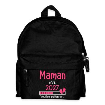 Mama im Jahr 2027 Geschenk für werdende Mama - Kinder Rucksack - Schwarz - Vorne