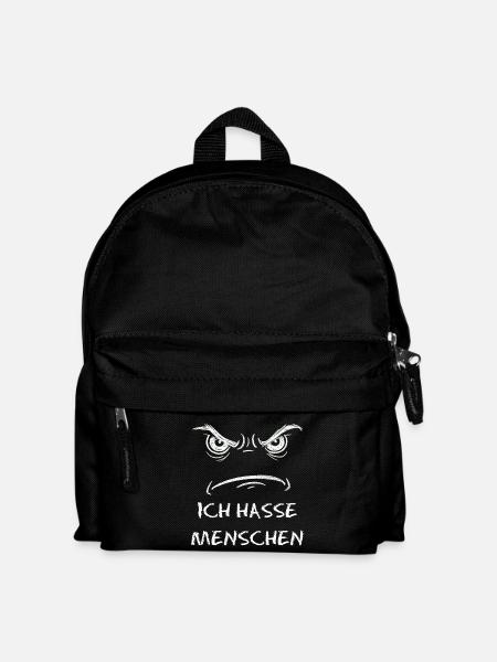 Ich hasse Menschen Augen Motiv - Kinder Rucksack - Schwarz
