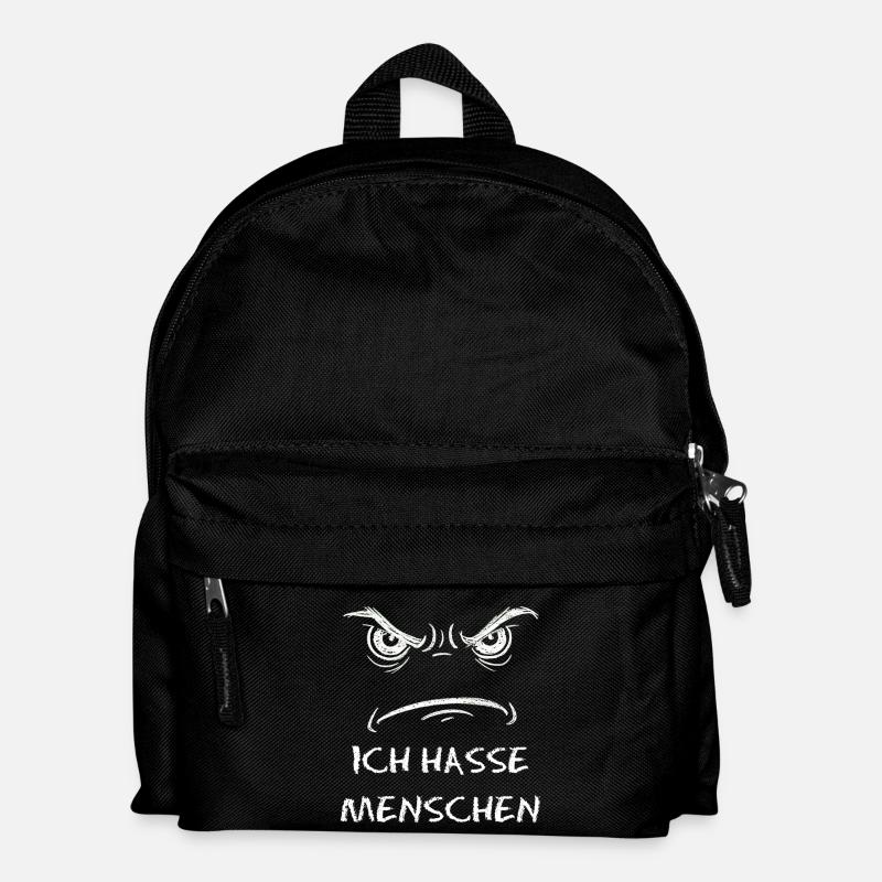 Ich hasse Menschen Augen Motiv - Kinder Rucksack - Schwarz