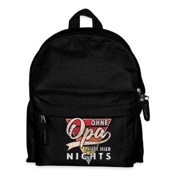 Ohne Opa läuft hier nichts bester Opa  - Kinder Rucksack - Schwarz - Vorne