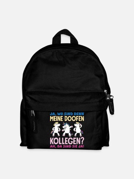 Meine doofen Kollegen Da sind sie ja Büro Arbeit - Kinder Rucksack - Schwarz