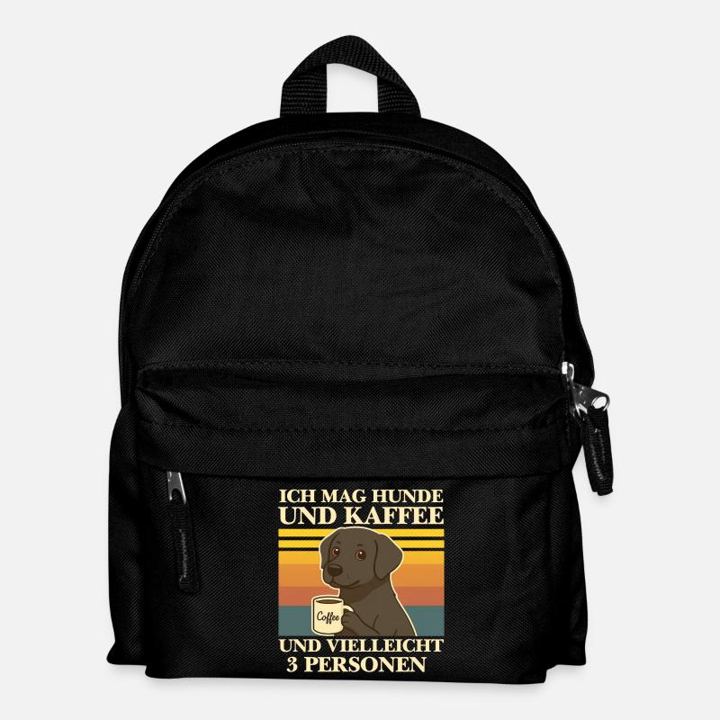Ich mag Hunde & Kaffee Lustig Hund Coffee Tier - Kinder Rucksack - Schwarz