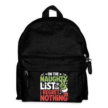 Funny Naughty List Regret Nothing Christmas - Kids' Backpack - black - Front
