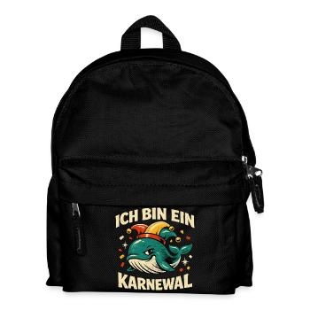 Ich Bin Ein Karnewal Jecke 5. Jahreszeit Wortspiel - Kinder Rucksack - Schwarz - Vorne