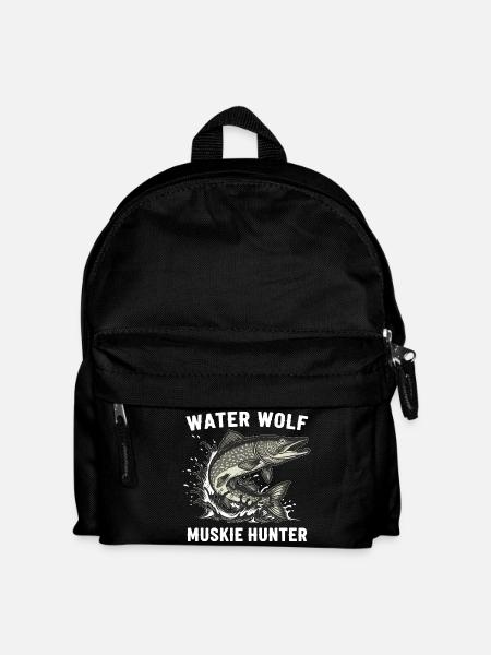 Angeln auf Flusswolfsfisch Aquatic Muskie - Kinder Rucksack - Schwarz