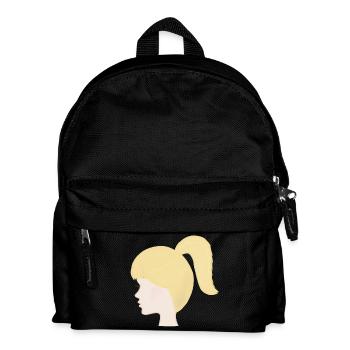 Blonde Ponytail Portrait Doll Toy Doll - Kids' Backpack - black - Front