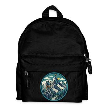 Mountaineering Adventure Summit Motif - Kids' Backpack - black - Front
