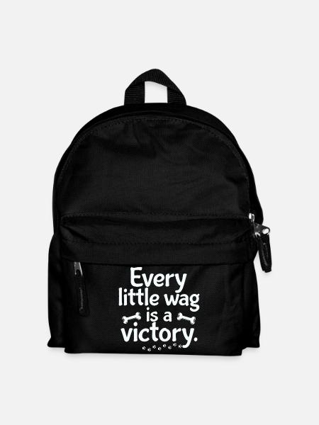 Every Wag Is a Tiny Victory - Kids' Backpack - black