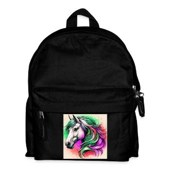 horse - Kids' Backpack - black - Front