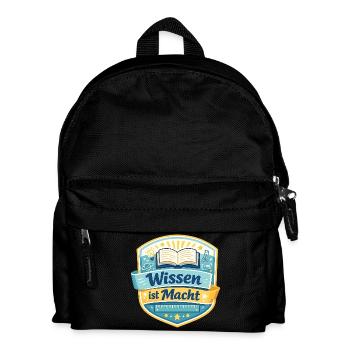 Wissen ist Macht Badge - Kinder Rucksack - Schwarz - Vorne