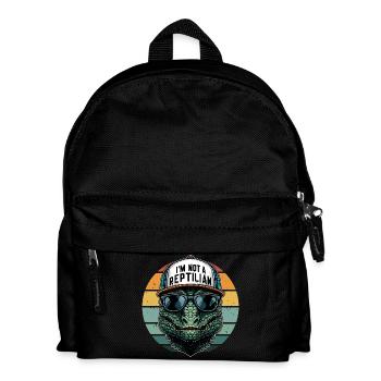 Ich bin kein reptilienartiges lustiges UFO-Vintage - Kinder Rucksack - Schwarz - Vorne