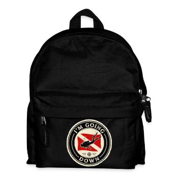 Scuba Diver Scuba Flag Going Down Retro - Kids' Backpack - black - Front