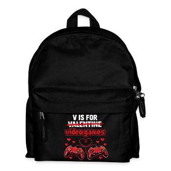 Love of Video Games - Gaming Heart Retro - Kids' Backpack - black - Front