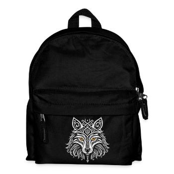 Loup Fenrir nordique - Mandala viking Design - Sac à dos Enfant - noir - Devant