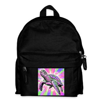 Schildkröte - Kinder Rucksack - Schwarz - Vorne