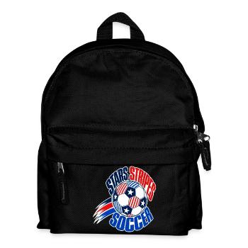 USA Soccer Fan 2026, Stars and Stripes Soccer Ball - Kinder Rucksack - Schwarz - Vorne