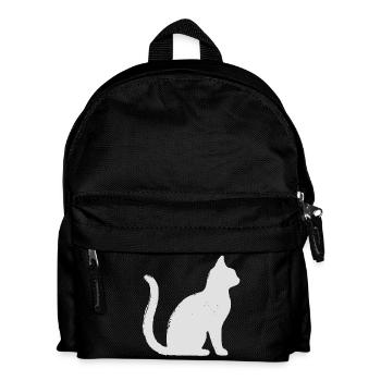 Katze - Kinder Rucksack - Schwarz - Vorne