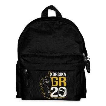 GR20 Finisher Korsika Trekking Wanderung T-shirt - Kinder Rucksack - Schwarz - Vorne