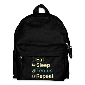 Mange, Dors, Tennis, Répète, Drôle de joueur de tennis Cadeau - Sac à dos Enfant - noir - Devant