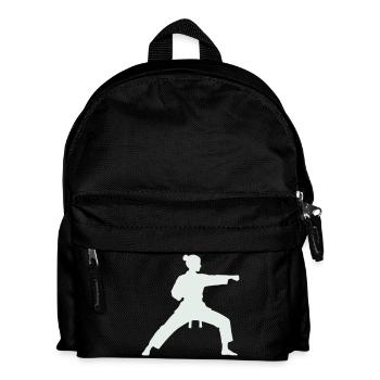 Kampfkunst Silhouette Karate Frau - Kinder Rucksack - Schwarz - Vorne