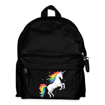 Geometric Rainbow Unicorn - Kids' Backpack - black - Front