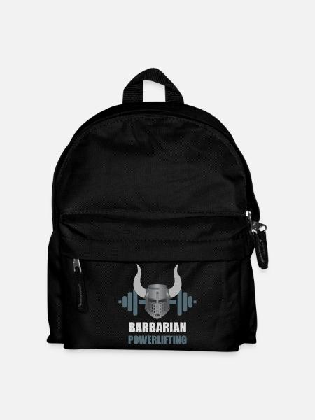 Barbarian Warrior Powerlifting Workout - Kids' Backpack - black