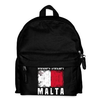 Malta Koordinaten - Kinder Rucksack - Schwarz - Vorne