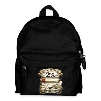 Social Battery 2% - Kids' Backpack - black - Front