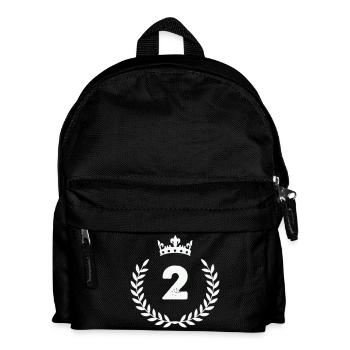 Number Two with Crown and Laurel - Kids' Backpack - black - Front